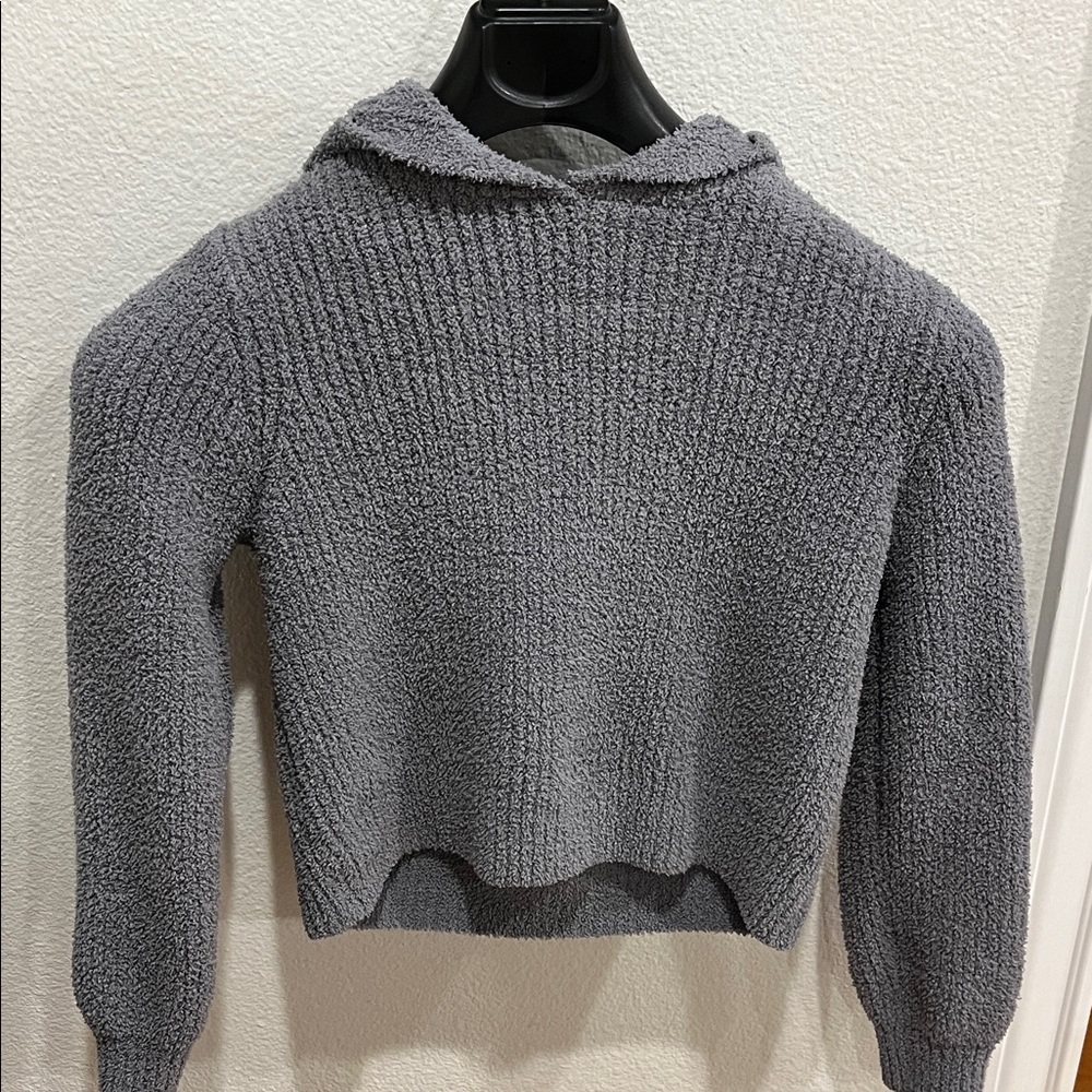 Art Class Gray Textured Kid’s Cowl Sweater